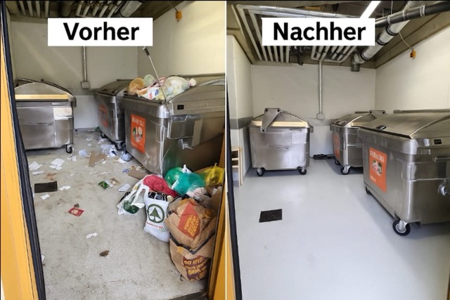 Müllraum Entrümpelung Vorher Nachher Wien – ReinVision e.U.